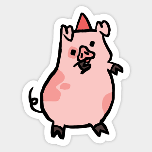 Cute Piggy Dancing Hard Sticker